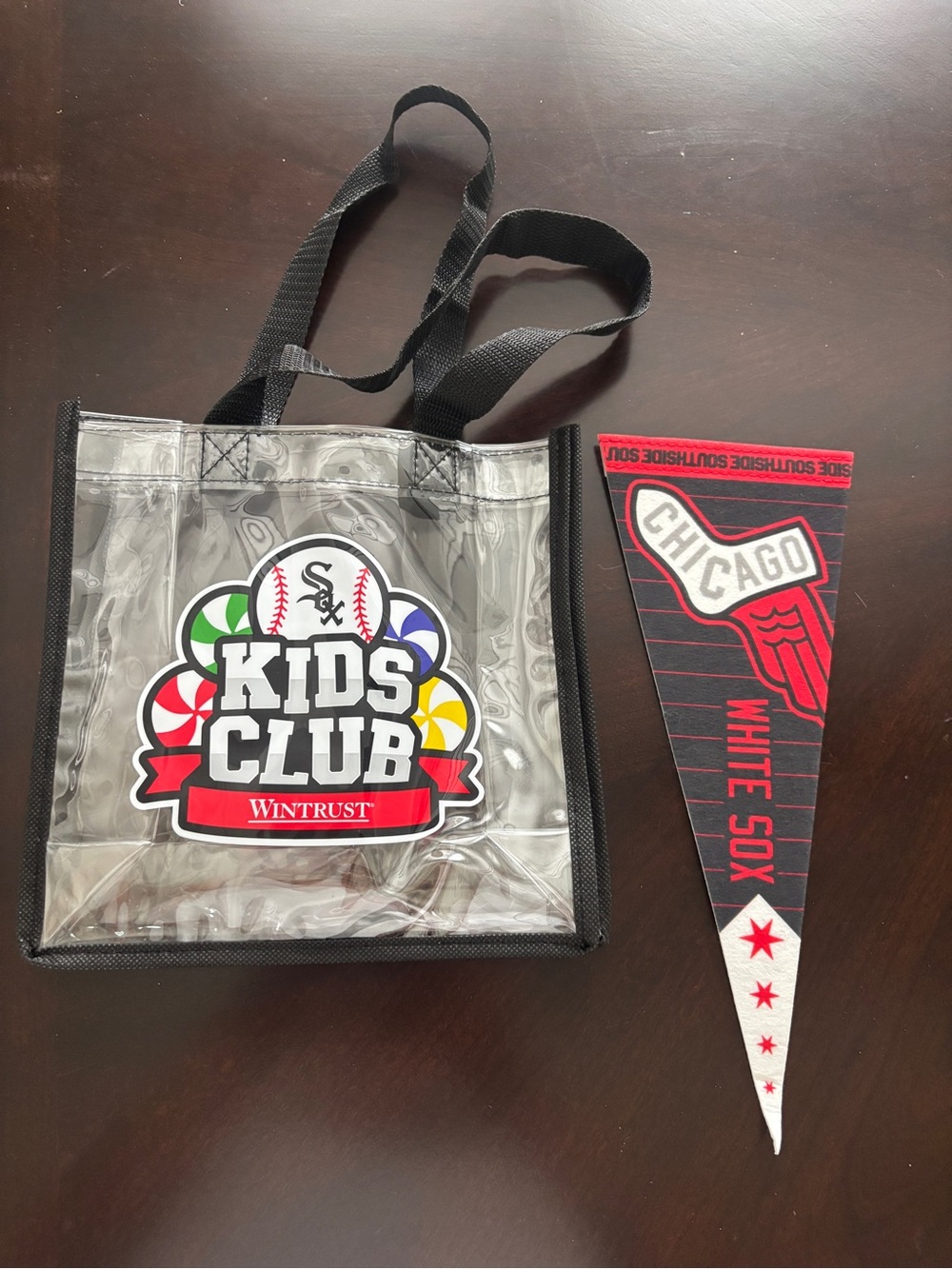 MLB Kids Club Clear Tote Bag with Black Trim Logo Chicago White Sox